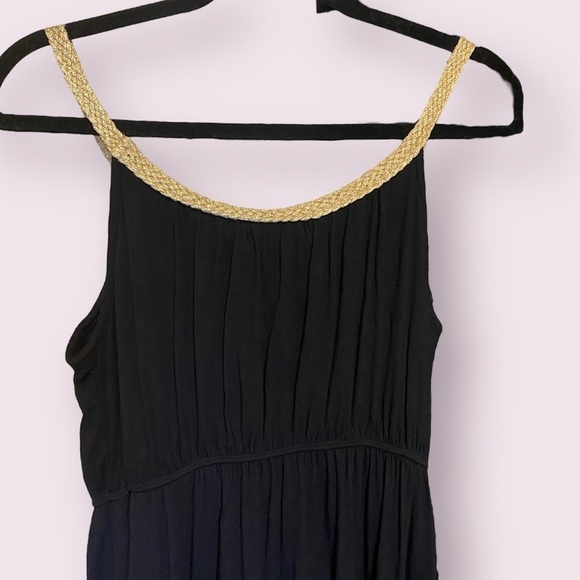 Style & Co Black Dress w/ Gold Braided Cord Trim - Picture 9 of 11